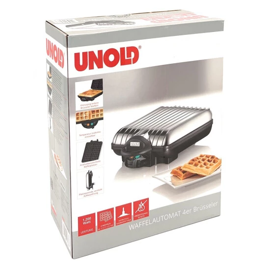 Am billigsten ⌛ UNOLD 48266 4er Brüsseler Waffeleisen, Aluminium, Silber/Schwarz "wie Neu" 🤩 11 Am billigsten ⌛ UNOLD 48266 4er Brüsseler Waffeleisen, Aluminium, Silber/Schwarz "wie Neu" 🤩 – Bild 9