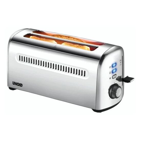 Brandneu 🎉 Unold 38366 Toaster 4er Retro Edelstahl,4 Funktionen,Abnehmbarer Brötchenaufsatz 🎉 4 Brandneu 🎉 Unold 38366 Toaster 4er Retro Edelstahl,4 Funktionen,Abnehmbarer Brötchenaufsatz 🎉 – Bild 2