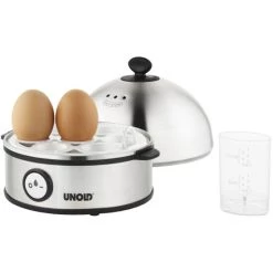 Rabatt 👍 Unold 38626 EIERKOCHER Edelstahl-Schwarz Für Bis Zu 7 Eiern, 360 W, Netzbetrieb ✔️